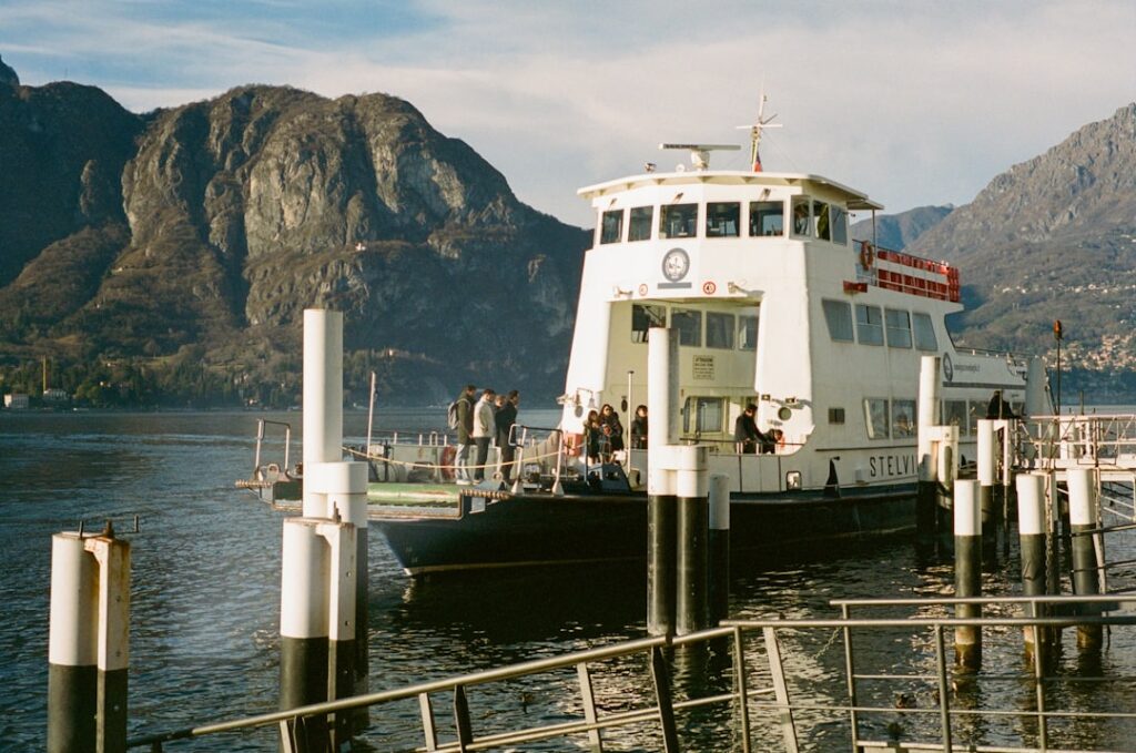 Como ferry on lake late afternoon