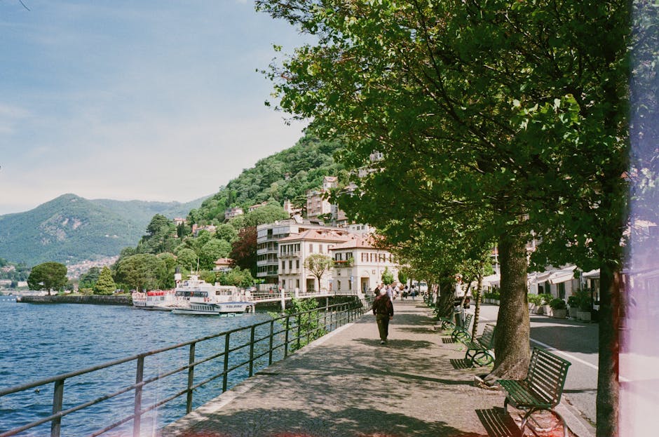 Lake Como ferry timetable kiosk