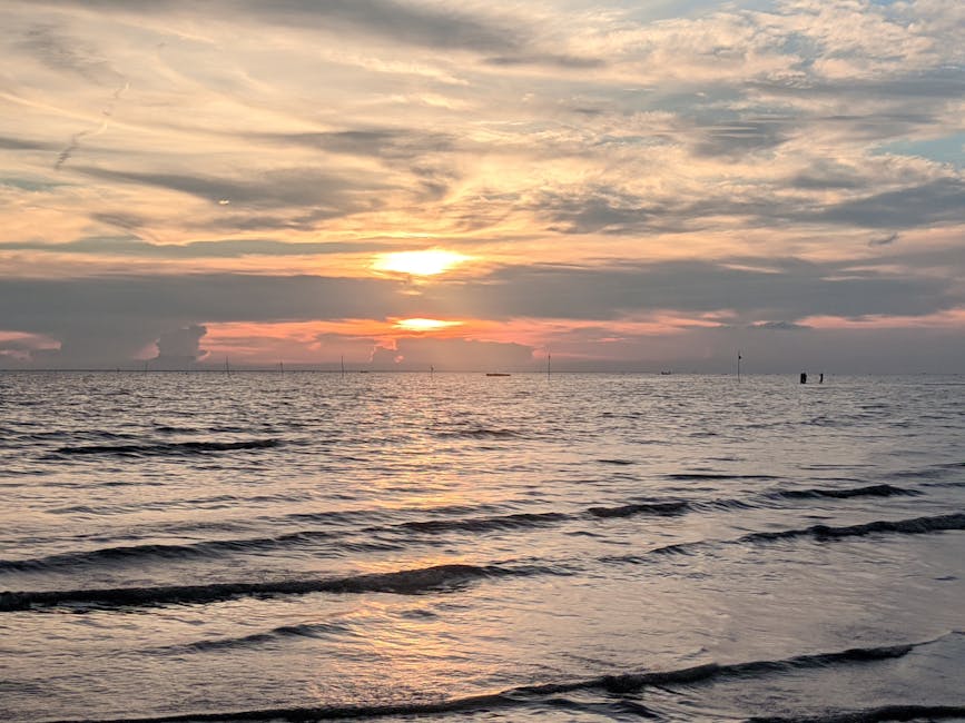 Sunrise over Lac-Come peaceful water