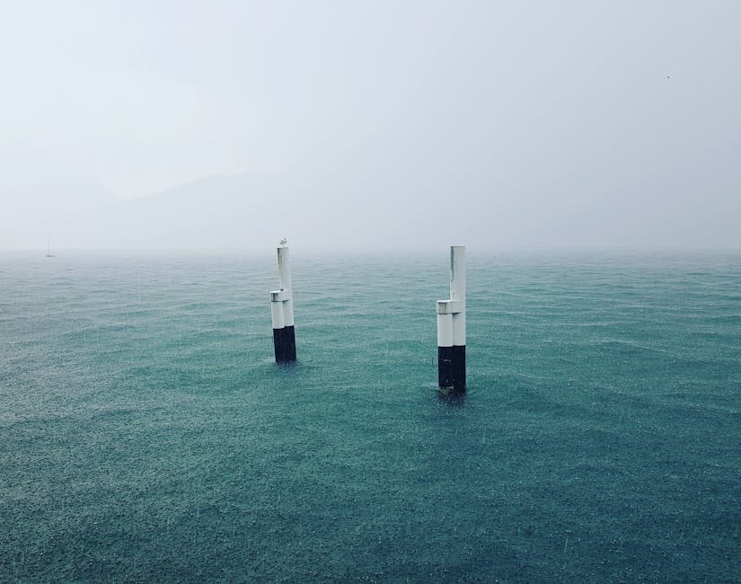 Lake Como pier morning mist