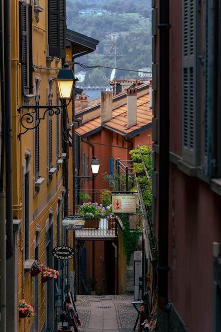 Bellagio narrow alleyway stairs dusk