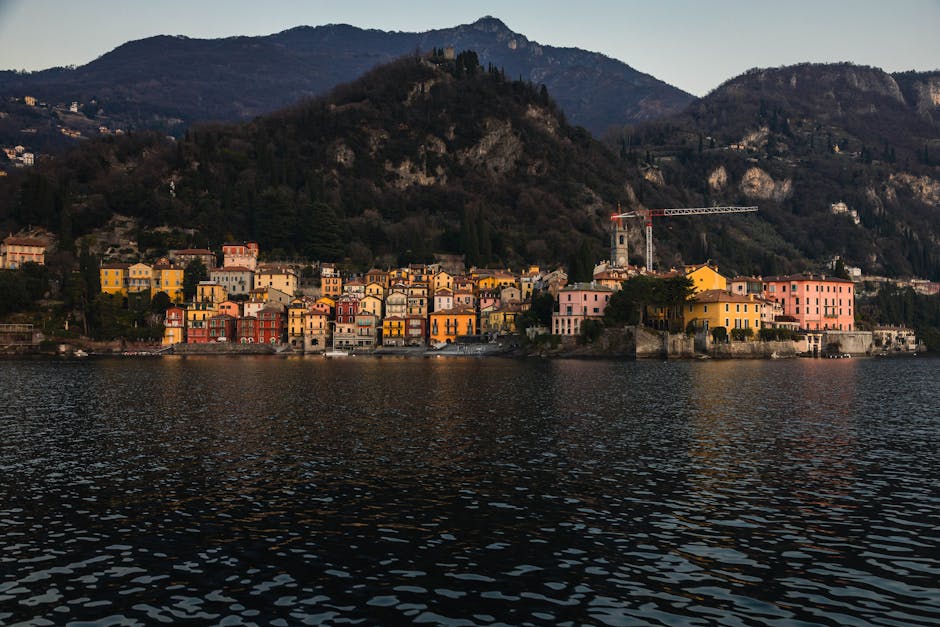 Varenna lakeside colorful houses morning