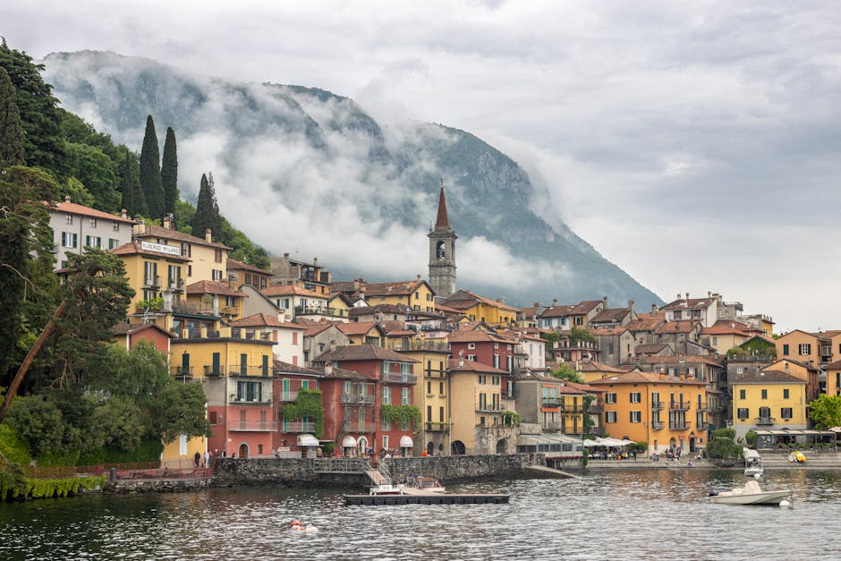 Varenna waterfront sunset