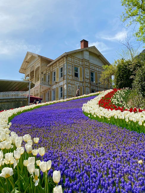 Villa Carlotta botanical gardens spring bloom